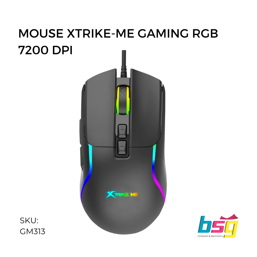 MOUSE XTRIKE-ME GAMING RGB 7200 DPI